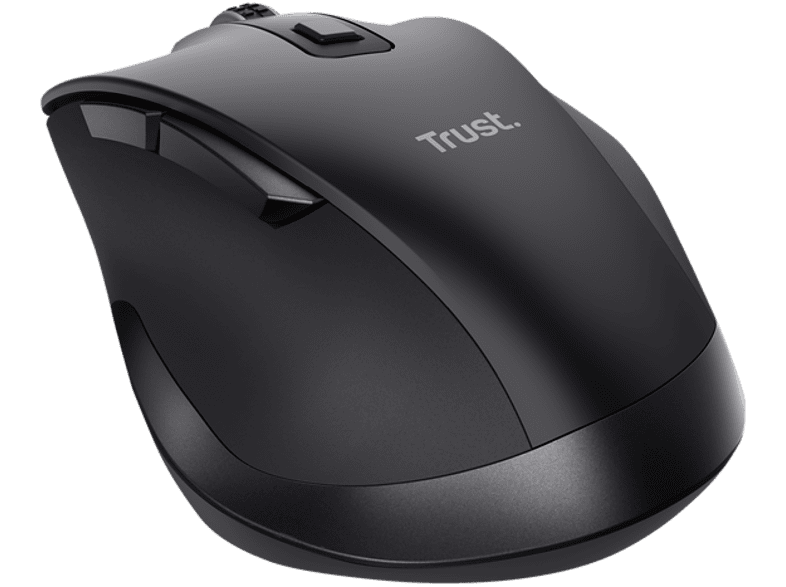 Ratón inalámbrico - Trust Fyda Wireless, 2400 dpi, Wireless, Recargable, Ergonómico, Negro