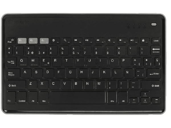 Teclado inalámbrico - SilverHT Wireless Bluetooth, Universal, Carga Micro USB, Gris