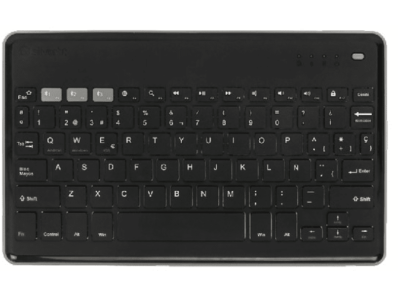 Teclado inalámbrico - SilverHT Wireless Bluetooth, Universal, Carga Micro USB, Gris