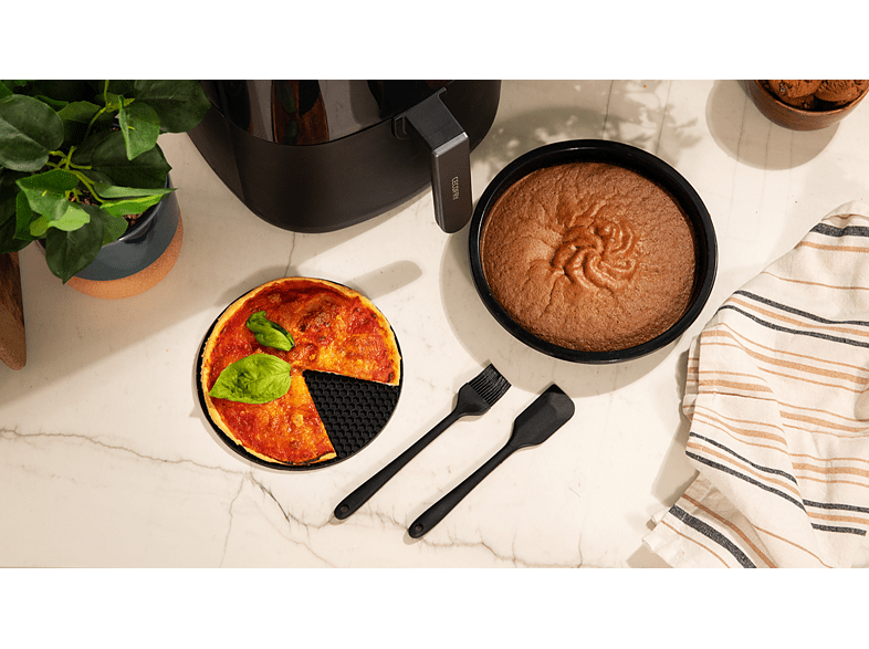 Freidora de aire - Cecotec Cecofry Bombastik 6000 Full, 1700 W, 6 L, Incluye pack de accesorios, 80-200 ºC, 12 modos, Temporizador, Negro