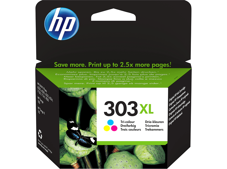 Cartucho de tinta - HP 303XL, Tricolor, T6N03AE