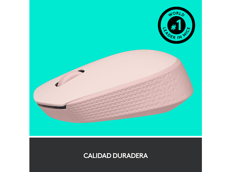 Ratón inalámbrico - Logitech M171, 1000 ppp, Ambidiestro, USB, Rosa