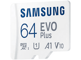 Tarjeta Micro SDXC - Samsung Evo Plus MB-MC64KA/EU, 64 GB, Clase 10, V10. UHS-I, Lectura 130 MB/s, Blanco