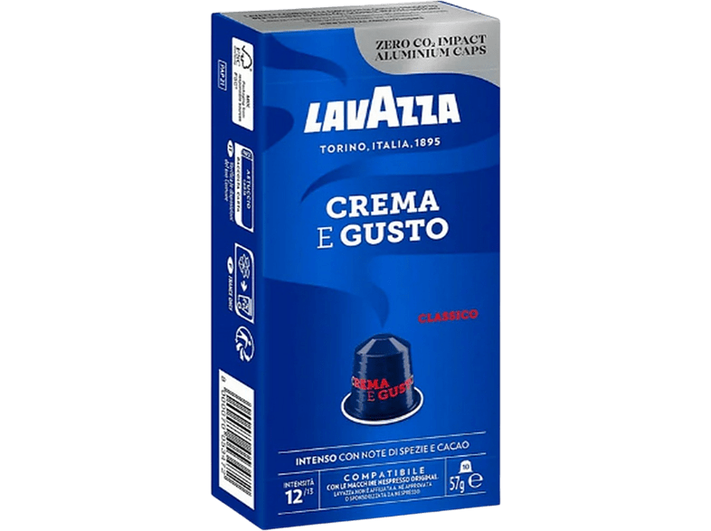 Cápsulas monodosis - Lavazza Crema e Gusto, 10 cápsulas,  Compatibles con el sistema Nespresso, Azul