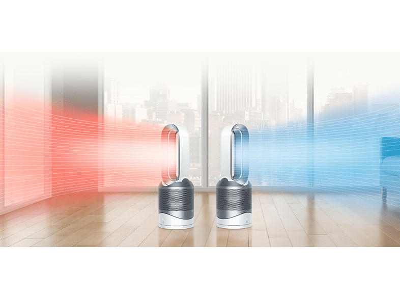 Purificador de aire - Dyson HP00 Pure Hot+Cool, 3 en 1: Purifica, Ventila y Calienta, Oscilación 70º, HEPA 360º Glass