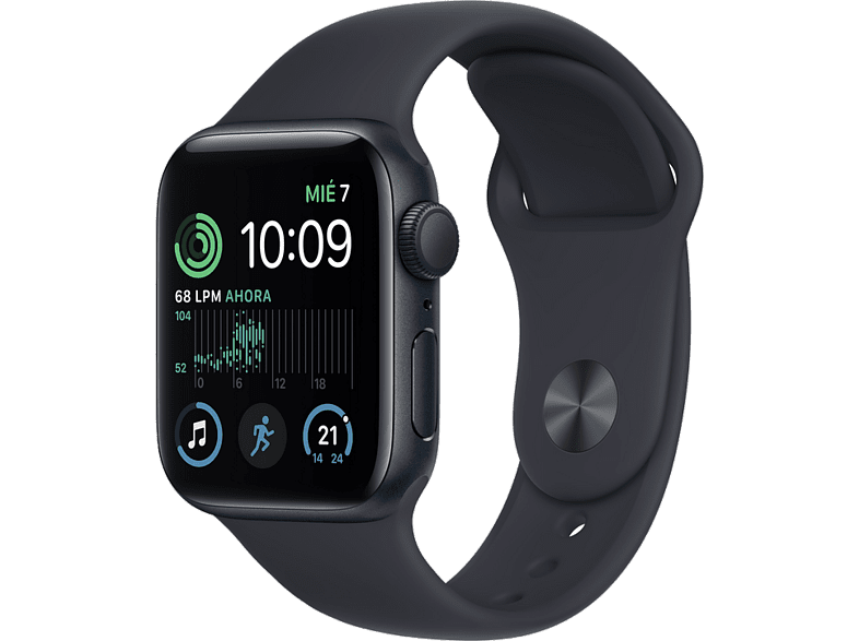 REACONDICIONADO - Apple Watch SE (2022), GPS+CELL, 44 mm, Caja de aluminio, Vidrio delantero Ion-X, Correa deportiva medianoche