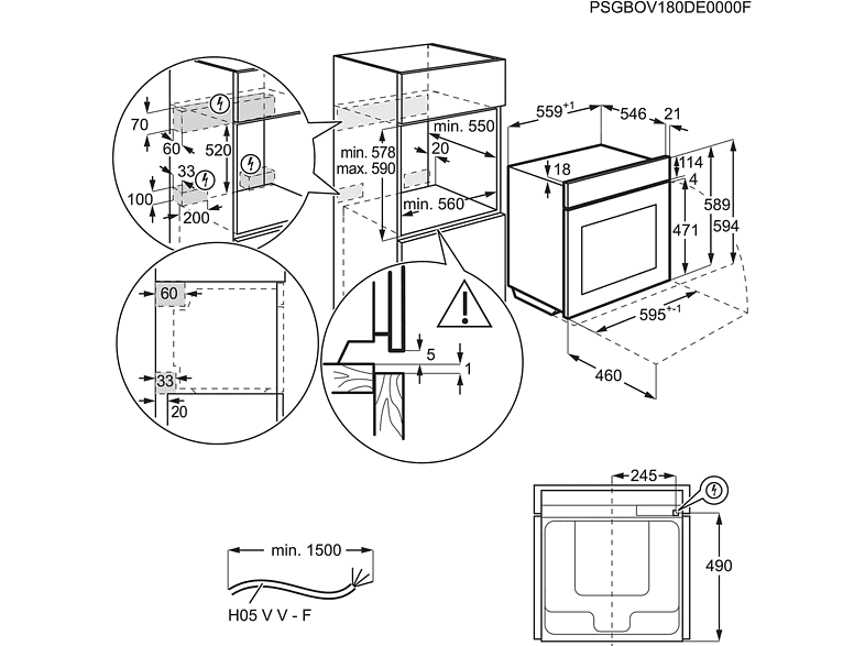 Horno - AEG BSE782380M, 70 l, Integrable, Limpieza por vapor, Sonda Térmica, Inox Antihuellas