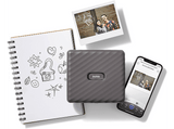 Impresora fotográfica - Fujifilm Instax Link Wide, Bluetooth, Portátil, 86 x 99 mm, 12 segundos, Gris moca