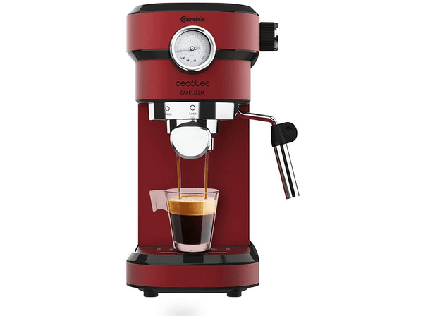 Cafetera express - Cecotec Cafelizzia 790 Shiny Pro, 20 bar, 1350 W, 2 tazas, Rojo