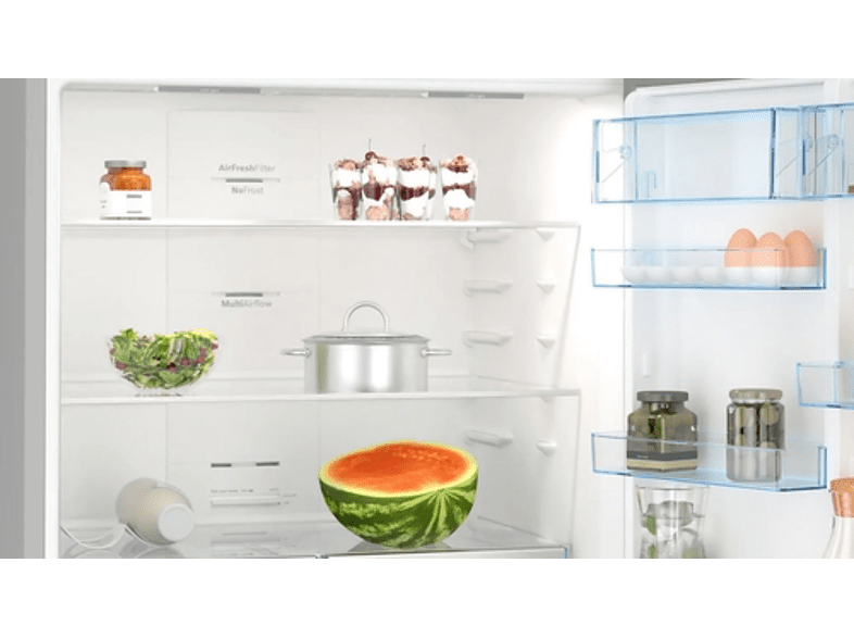 Frigorífico combi - Bosch KGN86VIEA, No Frost, Modo Eco, 186 cm, Acero inox