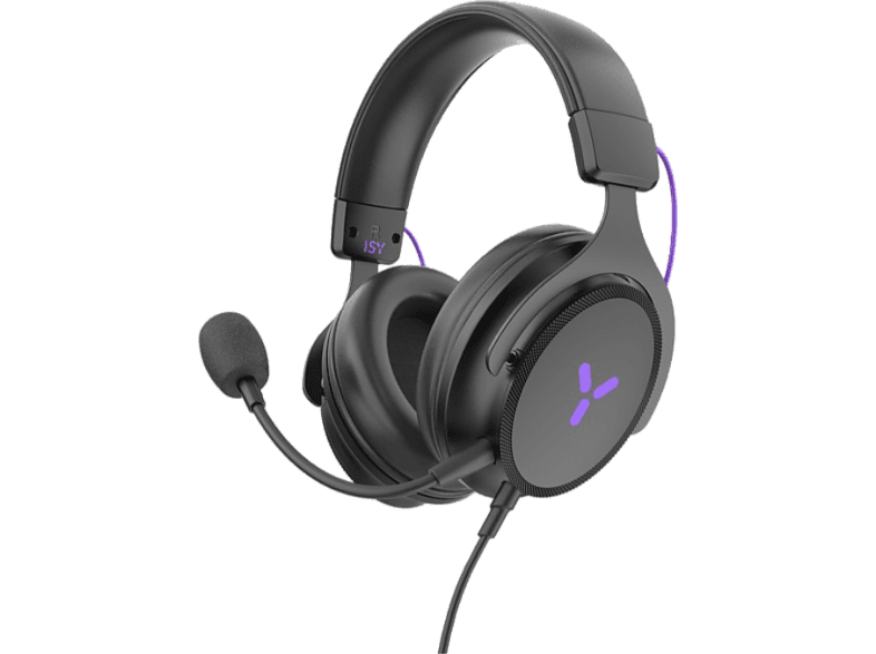 Auriculares gaming - ISY IGH-2000, Supraaurales, Para PS4, PS5, Xbox One, Nintendo Switch, Negro