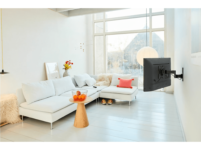 Soporte TV - Vogels TVM 1249, 19-43, Doble brazo, Giratorio 180º, VESA 75 mm x 75 mm-200 mm x 200 mm, Negro