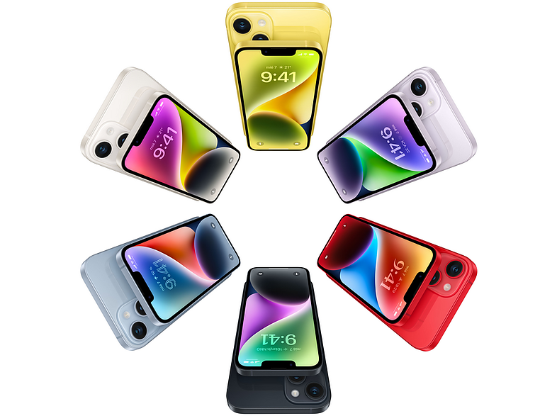 APPLE iPhone 14, Amarillo, 128 GB, 5G, 6.1 OLED Super Retina XDR, Chip A15 Bionic, iOS