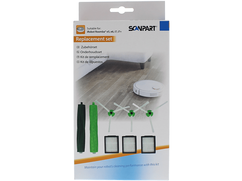 Accesorio robot aspirador - Scanpart Set recambios, Compatible Roomba i1-i5-i7-i1-i5-j7-j7+, Negro