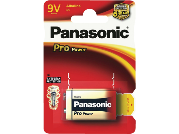 Pilas 9V - Panasonic 6 LR 61 Pro Power, 1 ud