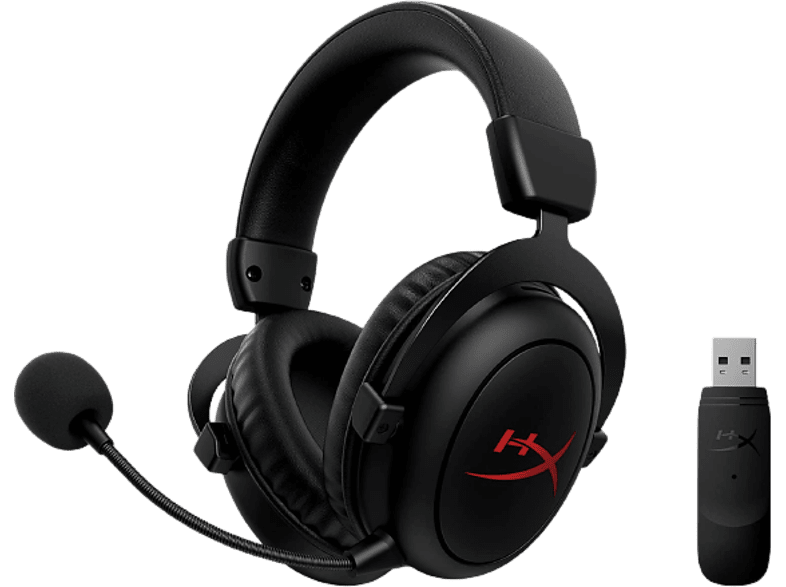 Auriculares gaming - HyperX Cloud Core Wireless, De diadema, Hasta 20 horas, Inalámbricos, Negro