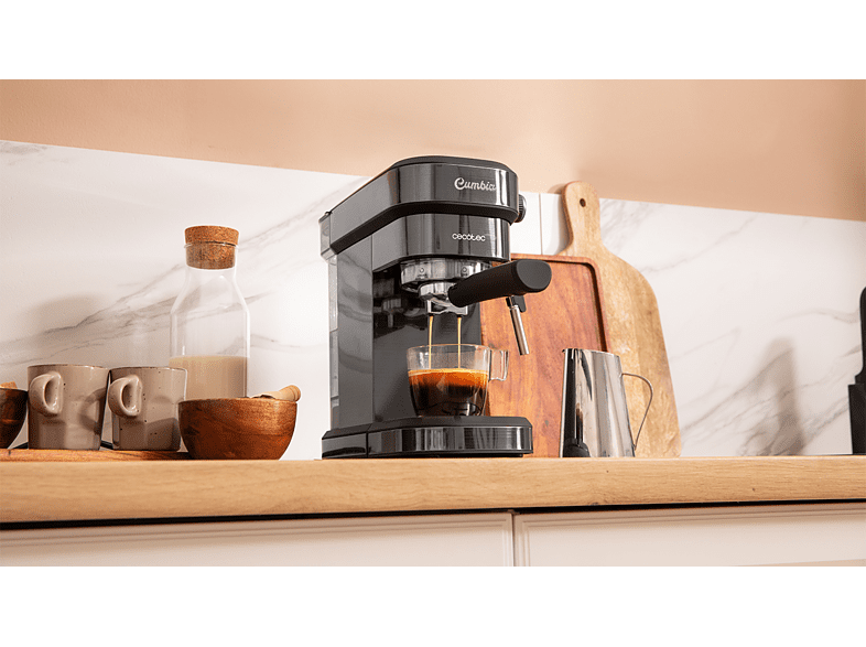 Cafetera express - Cecotec Cafelizzia 890 Dark, 1350W, Calentamiento rápido, 20 bar, 1.2 L, 2 tazas, Negro