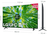 TV LED 50 - LG 50UQ80006LB, UHD 4K, Procesador Inteligente α5 Gen5 AI Processor 4K, Smart TV, DVB-T2 (H.265), Negro