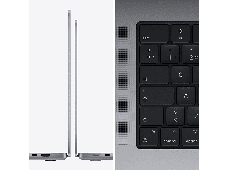 Apple MacBook Pro (2021), 16.2  Retina, Chip M1 Pro, 16 GB, 512 GB, MacOS, Gris espacial