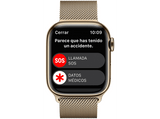Apple Watch S8 (2022), GPS+CELL, 41 mm,  Caja de acero inoxidable, Vidrio delantero Ion-X, Correa Milanese loop oro