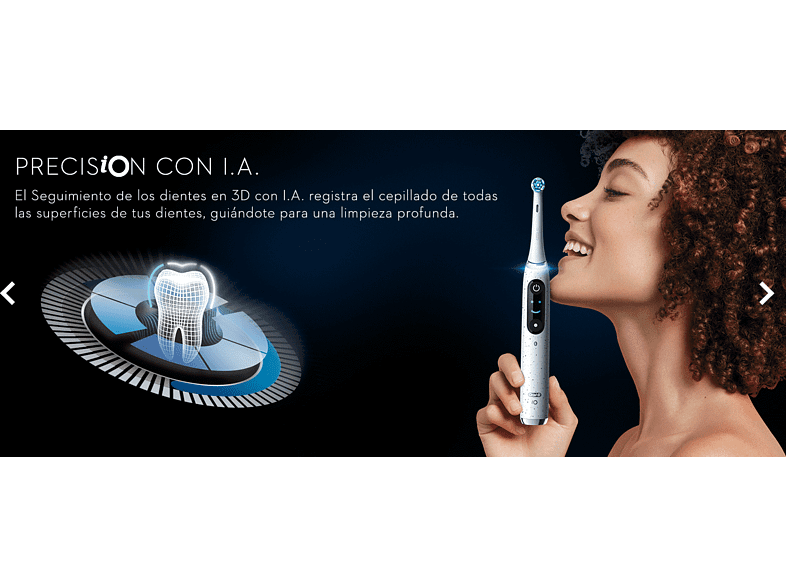 Cepillo eléctrico - Oral-B iO 10, Con 1 Cabezal Y 1 Estuche De Viaje De Carga, Diseñado Por Braun, Blanco