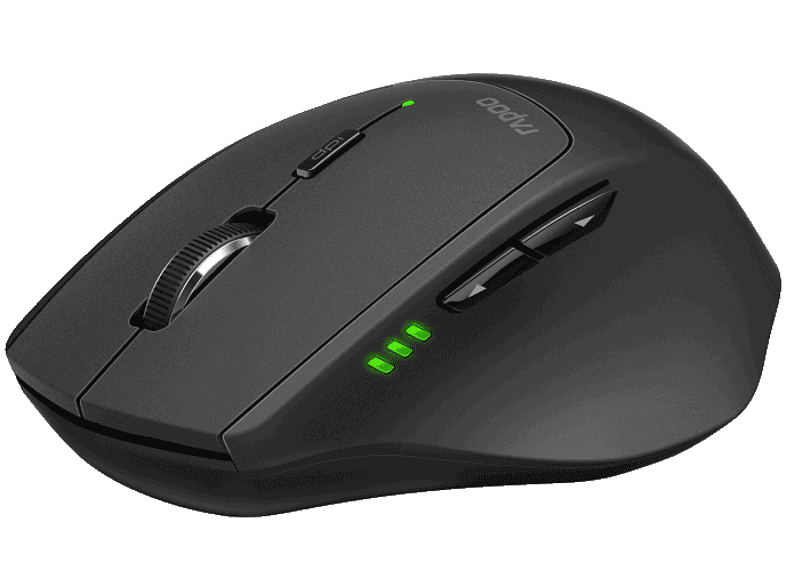 Ratón inalámbrico - Rapoo MT550, Inalámbrico, 1600 ppp, Negro