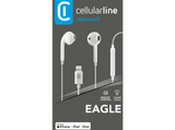 Auriculares de botón - Cellular Line EAGLE, Para Apple, Micrófono, USB - C, Blanco
