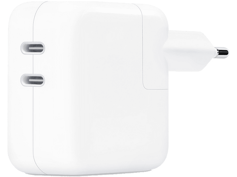 Cargador - Apple Adaptador de Corriente, Dual, USB-C de 35 W, Blanco