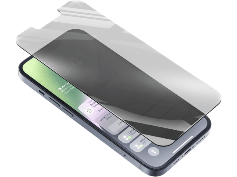 Protector de pantalla - CellularLine Top Secret Glass, Para iPhone 14, Filtro de privacidad, Transparente