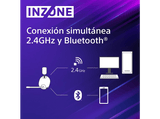 Auriculares gaming - Sony INZONE H9, Noise Cancelling, Inalámbricos, Bluetooth, Sonido espacial 360, 32 horas, Micrófono, PC / PlayStation 5 (PS5)