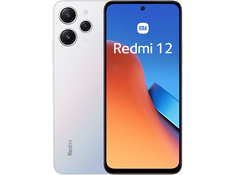 Móvil - Xiaomi Redmi 12, Polar Silver, 128 GB, 4 GB RAM, 6.79 FHD+ IPS, MediaTeck Helio G88, 5000 mAh, Android