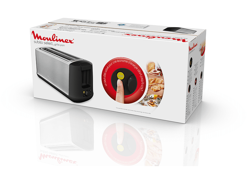 Tostadora - Moulinex LS342D10, 1000 W, 2 Ranuras, 2 Rebanadas, 7 Niveles de tostado, Inox