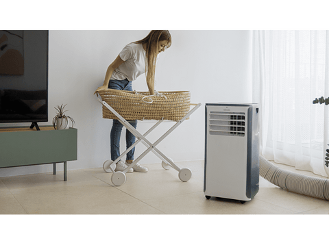Aire acondicionado portátil - Cecotec ForceClima 9400 Soundless Heating, 1010 W, 2268 fg/h, Bomba de calor, 5 modos, 2 velocidades, Blanco