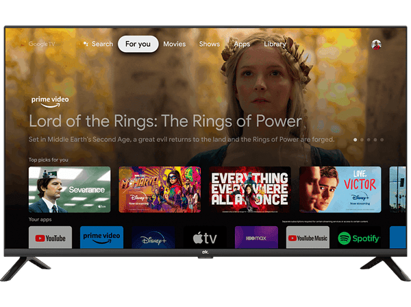 TV DLED 40" - OK OTV 40GF-5023C, Full HD, Smart TV, DVB-T2 (H.265), Netflix, YouTube, Google Play, Timer, Audio Dolby, Bluetooth, Negro