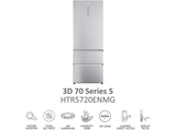 Frigorífico combi - Haier 3D 70 Series 5 HTR5720ENMG, 483 l, Total No Frost, 200.6 cm, Motor Inverter, Humidity Zone, My Zone, Plata