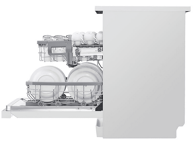 Lavavajillas - LG DF222FWS, Independiente, 14 servicios, 10 programas, 60 cm, App ThinQ™, Direct Drive, Blanco