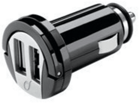 Cargador de coche para móvil - Cellular Line, negro, con doble puerto USB