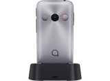 Móvil - Alcatel 2020, Para mayores, Plata metálico, 16 MB ROM, 4MB RAM, 2.4 QVGA, MTK6261A, 970 mAh, Nucleus