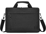 Maletín para portátil - ISY INB-2156-BK, 100% poliéster, Cremallera, Bolsillo frontal horizontal y vertical, Negro