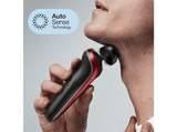 Afeitadora - Braun Series 6 61-R1200S, 3 Cuchillas, Tecnología AutoSense, EasyClick, Wet & Dry, Senso Flex, Rojo
