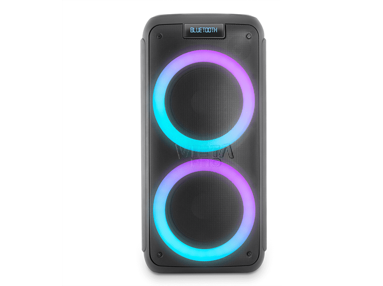 Altavoz de gran potencia - Vieta Pro Party 20, 500 W, Bluetooth, Micrófono inalámbrico, 9 hs de autonomía, Negro