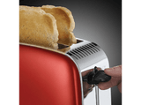 Tostadora - Russell Hobbs Colour Plus Flame Red, 2 rebanadas, Selector de nivel de tostado,