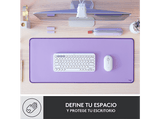 Alfombrilla para teclado y ratón - Logitech Desk Mat Studio Series, Nylon/ Poliéster, Morado