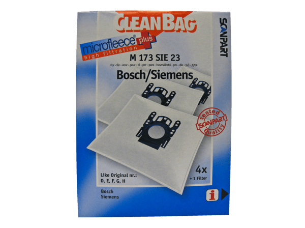 Bolsas de aspirador - Scanpart M173SIE23 compatible con aspiradores Bosch y Siemens, Pack de 4