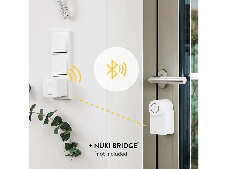 Cerradura electrónica - Nuki Smart Lock 3.0, Inteligente, Abrepuertas, Compatible con Nuki Bridge, Blanco