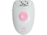 Depiladora - Braun, Silképil 1 SE1370, Depiladora para mujer con cable, con un accesorio, blanco/rosa