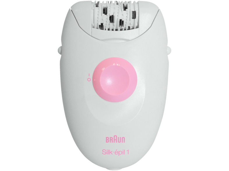 Depiladora - Braun, Silképil 1 SE1370, Depiladora para mujer con cable, con un accesorio, blanco/rosa