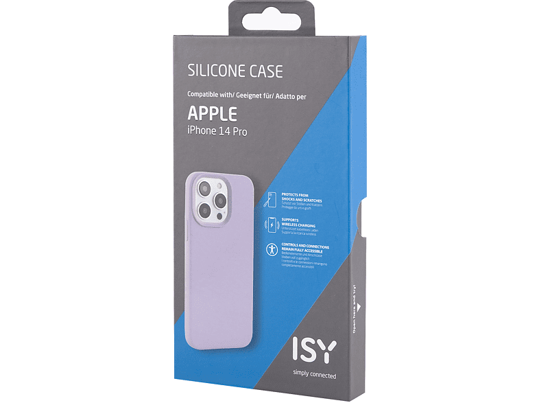 Funda - ISY ISC-2321, Para iPhone 14 Pro, Silicona, Trasera, Morado