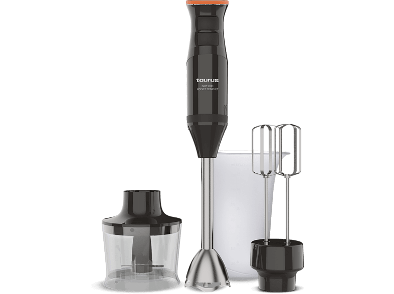 Batidora de mano - Taurus BAPI 1200 Rocket Complet, 1200 W, 20 velocidades, Negro