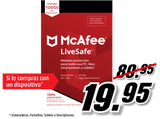 Antivirus - McAfee LiveSafe, Suscrip. 1 año, Multidispositivo (Clave de activación)